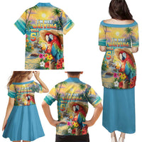 Hawaii Parrot Family Matching Puletasi and Hawaiian Shirt Im Not Waiting Till 5 Oclock