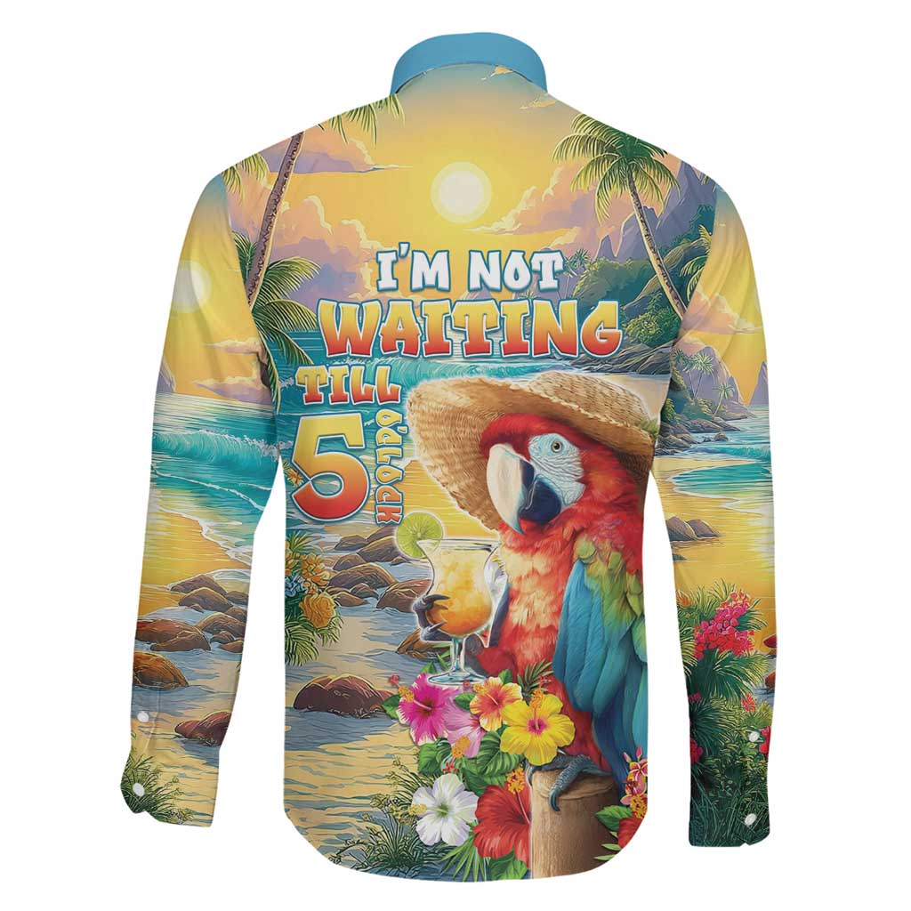 Hawaii Parrot Family Matching Short Sleeve Bodycon Dress and Hawaiian Shirt Im Not Waiting Till 5 Oclock LT05 - Polynesian Pride