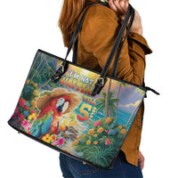 Hawaii Parrot Leather Tote Bag Im Not Waiting Till 5 Oclock