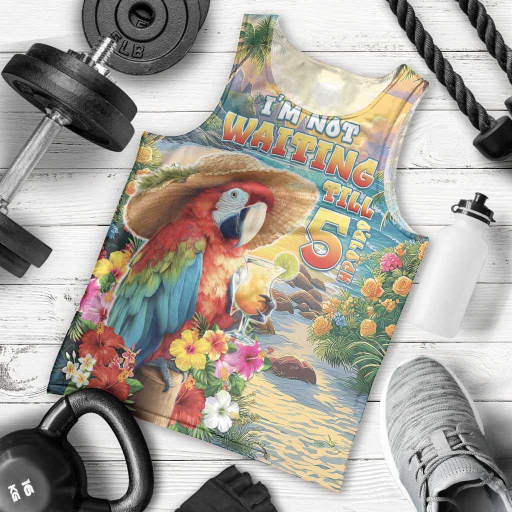 Hawaii Parrot Men Tank Top Im Not Waiting Till 5 Oclock