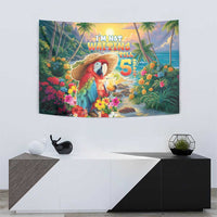 Hawaii Parrot Tapestry Im Not Waiting Till 5 Oclock
