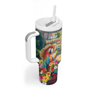 Hawaii Parrot Tumbler With Handle Im Not Waiting Till 5 Oclock