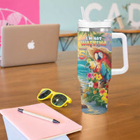 Hawaii Parrot Tumbler With Handle Im Not Waiting Till 5 Oclock