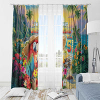 Hawaii Parrot Window Curtain Im Not Waiting Till 5 Oclock
