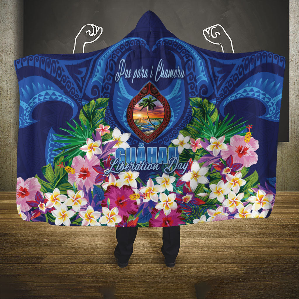 Guam Liberation Day Hooded Blanket Pas Para I Chamoru