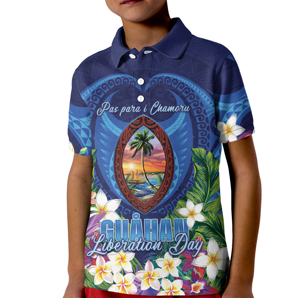Guam Liberation Day Kid Polo Shirt Pas Para I Chamoru