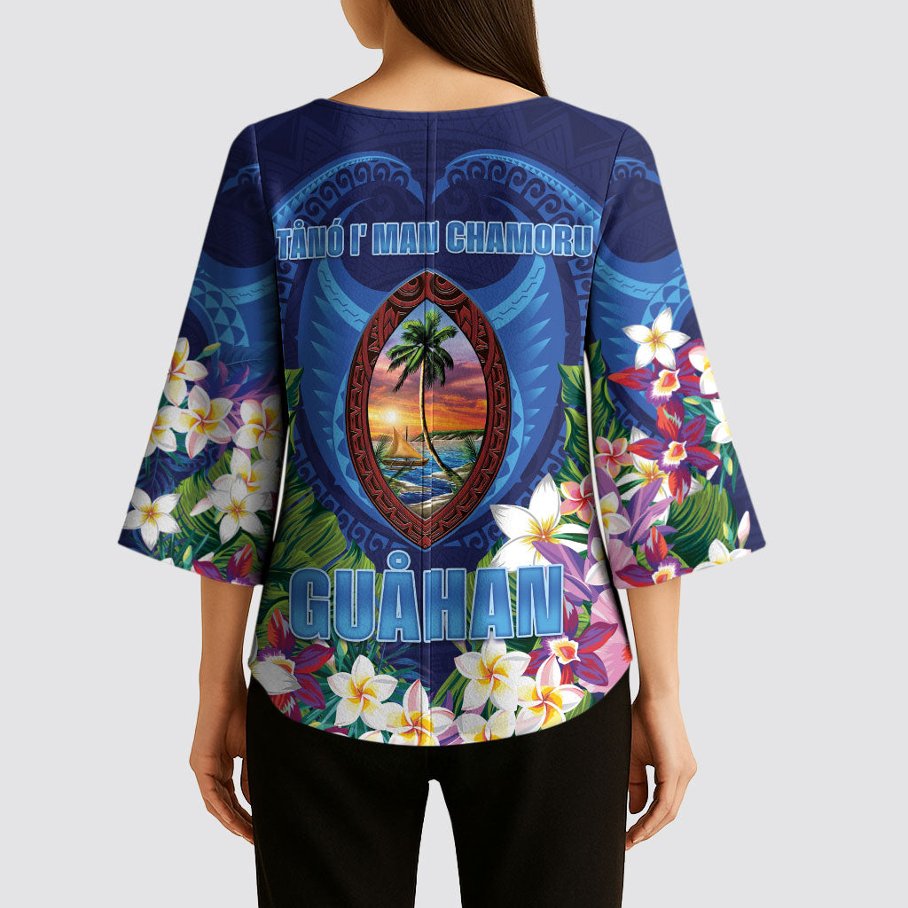 Guam Liberation Day Kimono Sleeve Blouse Pas Para I Chamoru
