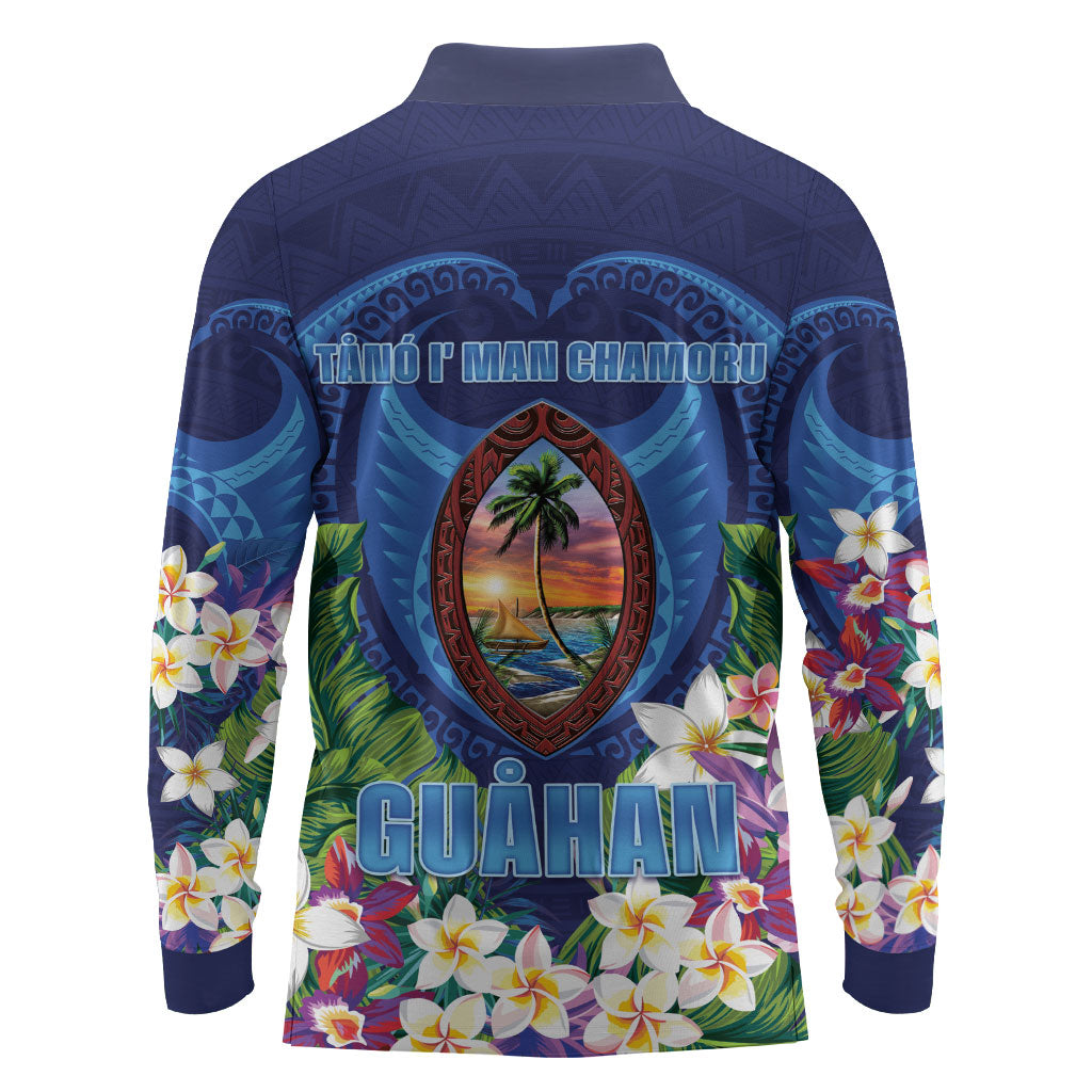 Guam Liberation Day Long Sleeve Polo Shirt Pas Para I Chamoru