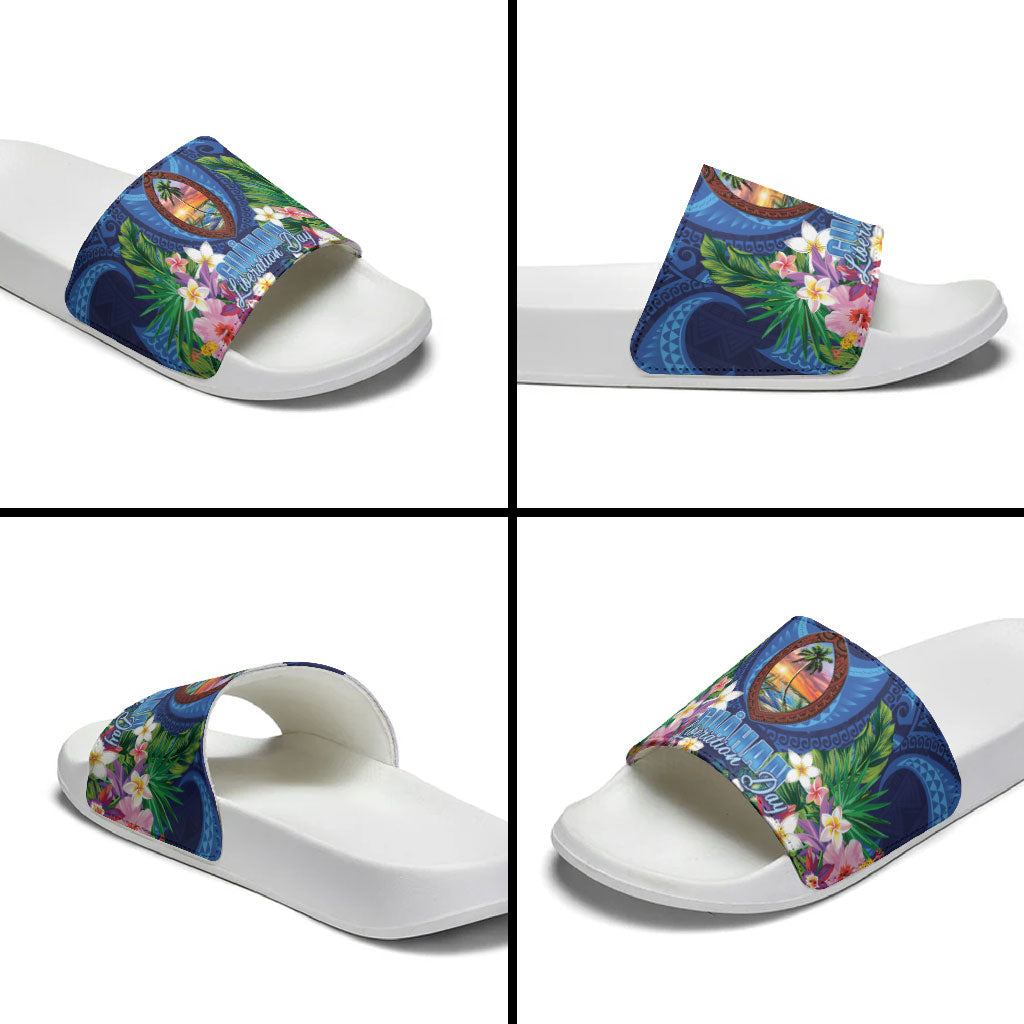 Guam Liberation Day Slide Sandals Pas Para I Chamoru
