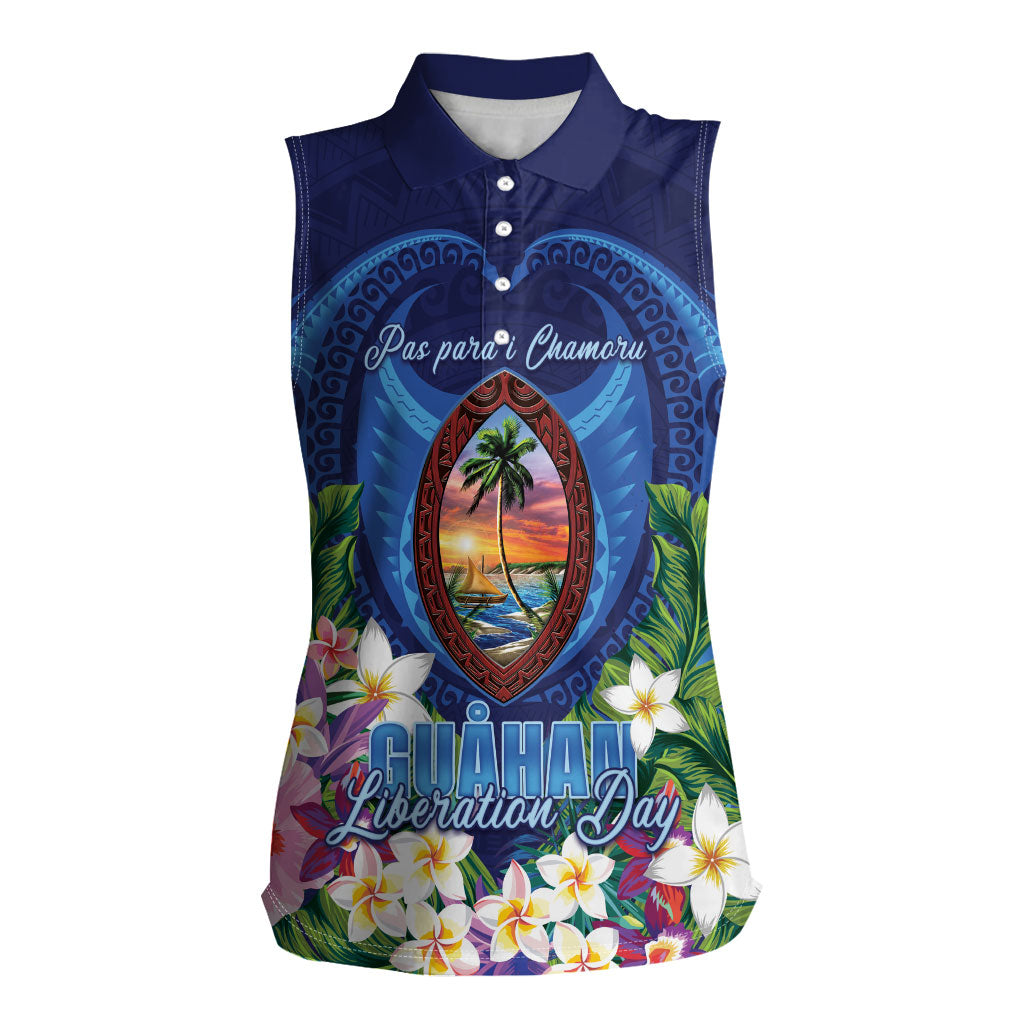 Guam Liberation Day Women Sleeveless Polo Shirt Pas Para I Chamoru