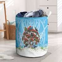 New Zealand Birds Christmas Laundry Basket Pohutukawa Xmas Tree