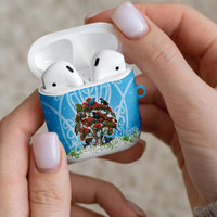 New Zealand Birds Christmas AirPods Case Pohutukawa Xmas Tree