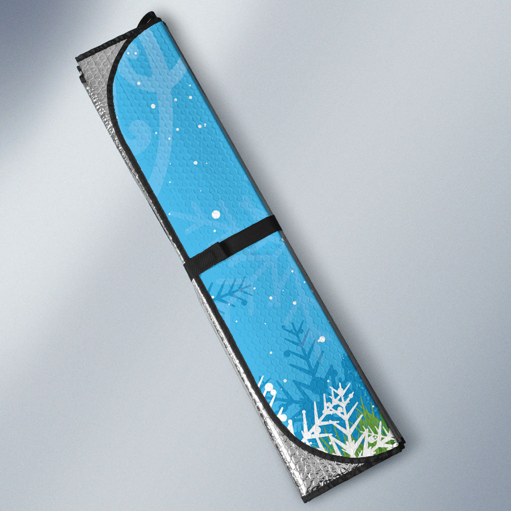 New Zealand Birds Christmas Auto Sun Shade Pohutukawa Xmas Tree