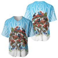 New Zealand Birds Christmas Baseball Jersey Pohutukawa Xmas Tree