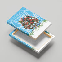 New Zealand Birds Christmas Canvas Wall Art Pohutukawa Xmas Tree