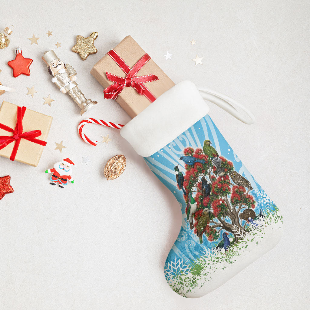 New Zealand Birds Christmas Stocking Pohutukawa Xmas Tree LT05 - Polynesian Pride