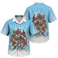 New Zealand Birds Christmas Family Matching Long Sleeve Bodycon Dress and Hawaiian Shirt Pohutukawa Xmas Tree