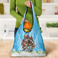 New Zealand Birds Christmas Grocery Bag Pohutukawa Xmas Tree