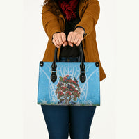 New Zealand Birds Christmas Leather Bag Pohutukawa Xmas Tree