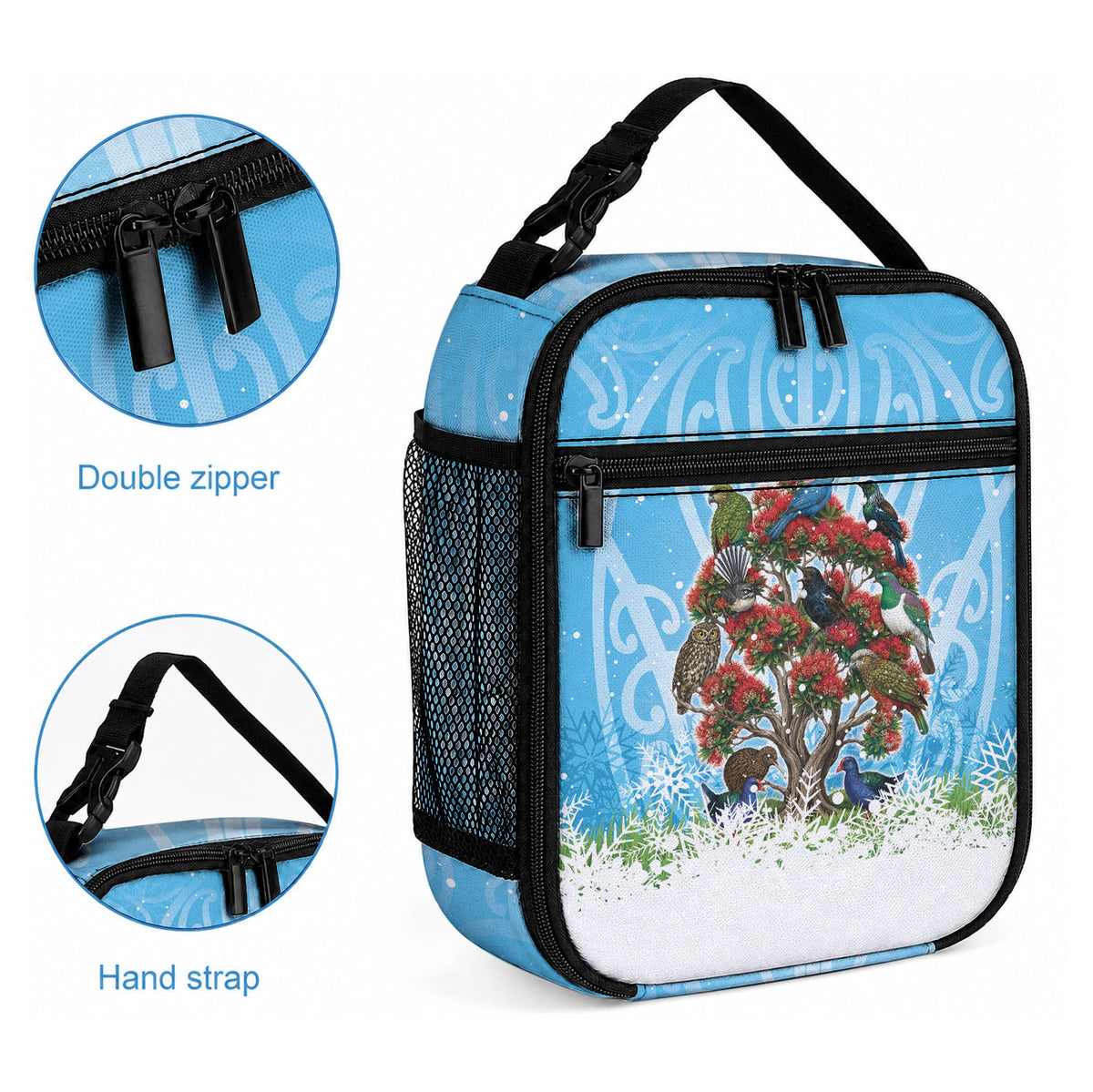 New Zealand Birds Christmas Lunch Bag Pohutukawa Xmas Tree LT05 - Polynesian Pride