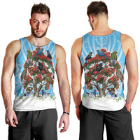New Zealand Birds Christmas Men Tank Top Pohutukawa Xmas Tree