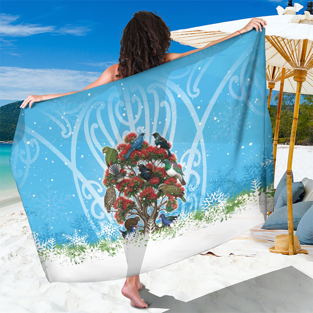 New Zealand Birds Christmas Sarong Pohutukawa Xmas Tree