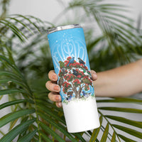New Zealand Birds Christmas Skinny Tumbler Pohutukawa Xmas Tree