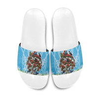 New Zealand Birds Christmas Slide Sandals Pohutukawa Xmas Tree