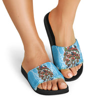New Zealand Birds Christmas Slide Sandals Pohutukawa Xmas Tree