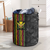 Hawaii Lei Kanaka Maoli Flag Laundry Basket Tropical Vibes