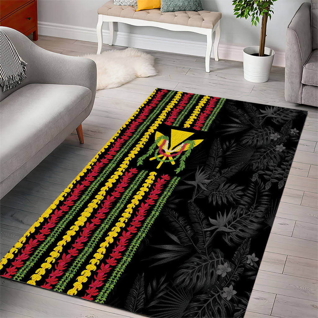 Hawaii Lei Kanaka Maoli Flag Area Rug Tropical Vibes