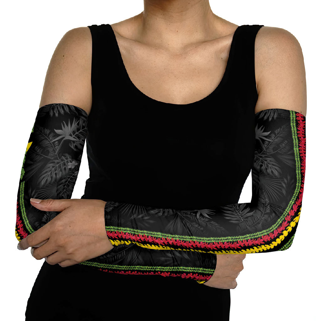 Hawaii Lei Kanaka Maoli Flag Arm Sleeves Tropical Vibes