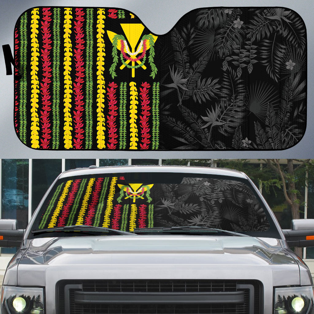 Hawaii Lei Kanaka Maoli Flag Auto Sun Shade Tropical Vibes