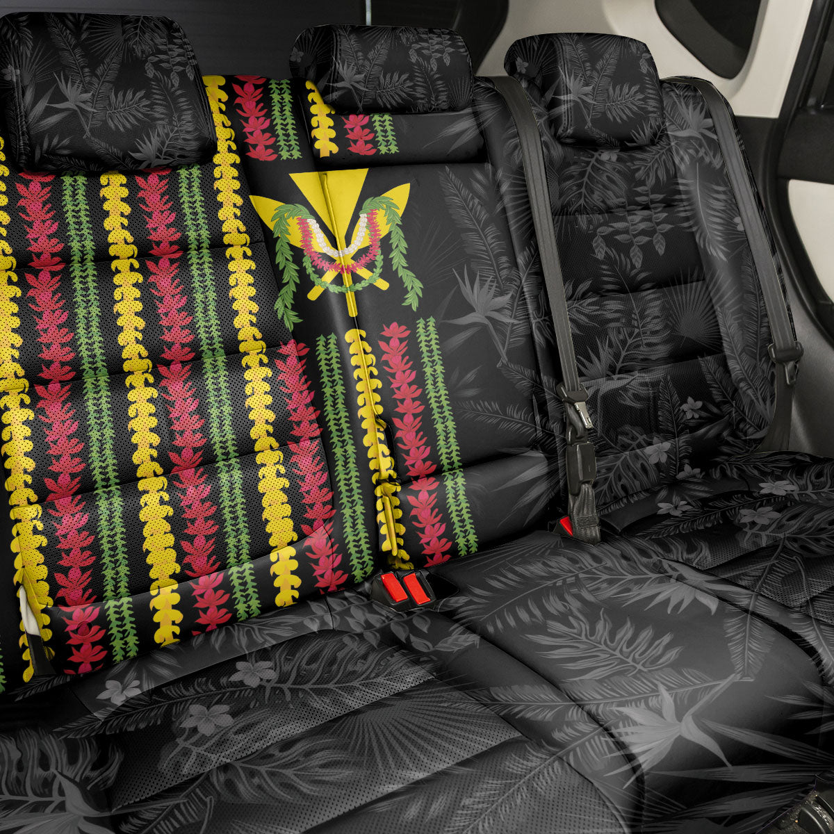Hawaii Lei Kanaka Maoli Flag Back Car Seat Cover Tropical Vibes