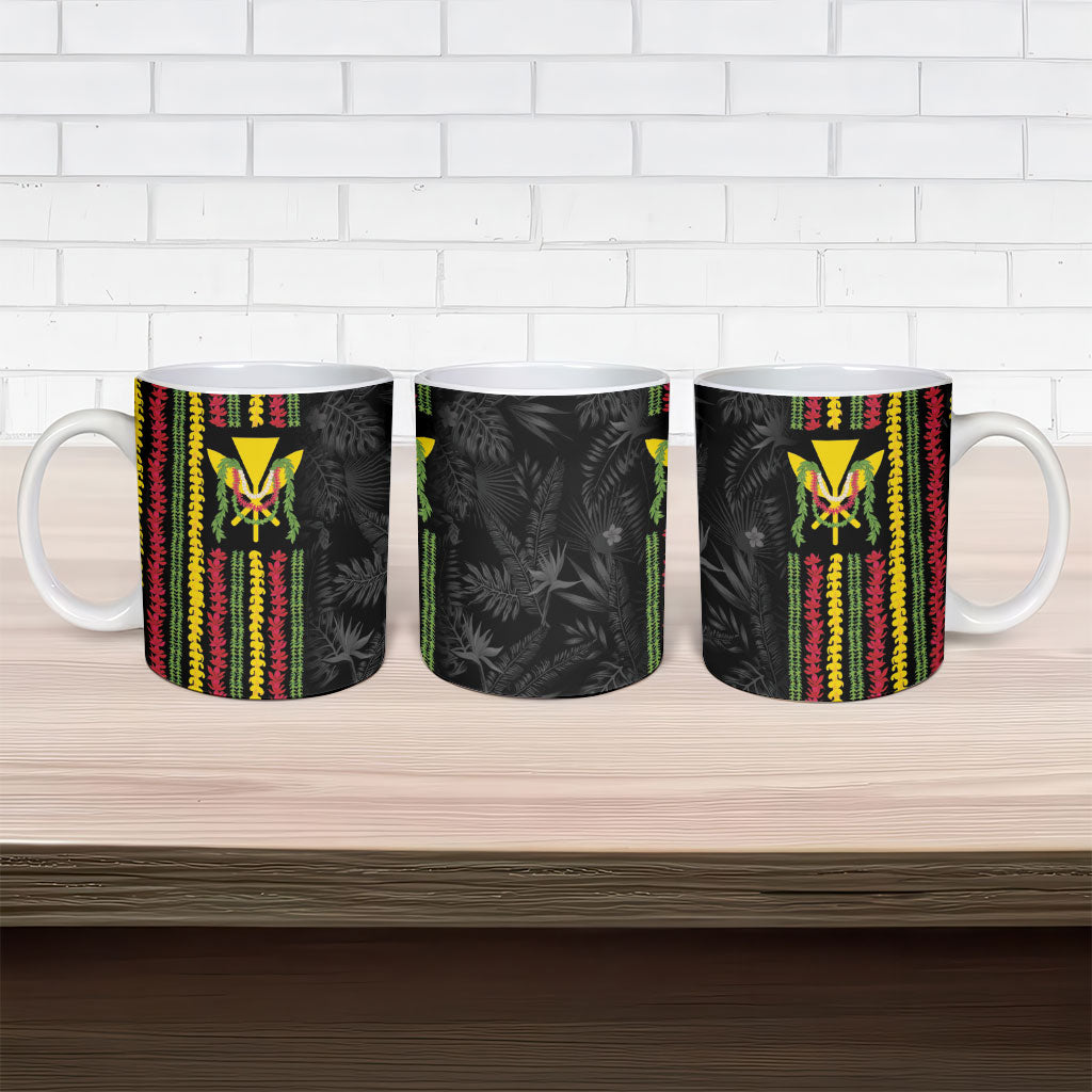 Hawaii Lei Kanaka Maoli Flag Ceramic Mug Tropical Vibes