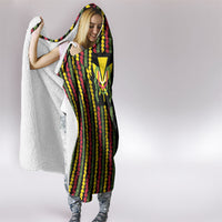 Hawaii Lei Kanaka Maoli Flag Hooded Blanket Tropical Vibes