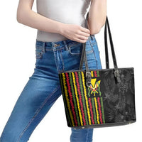 Hawaii Lei Kanaka Maoli Flag Leather Tote Bag Tropical Vibes