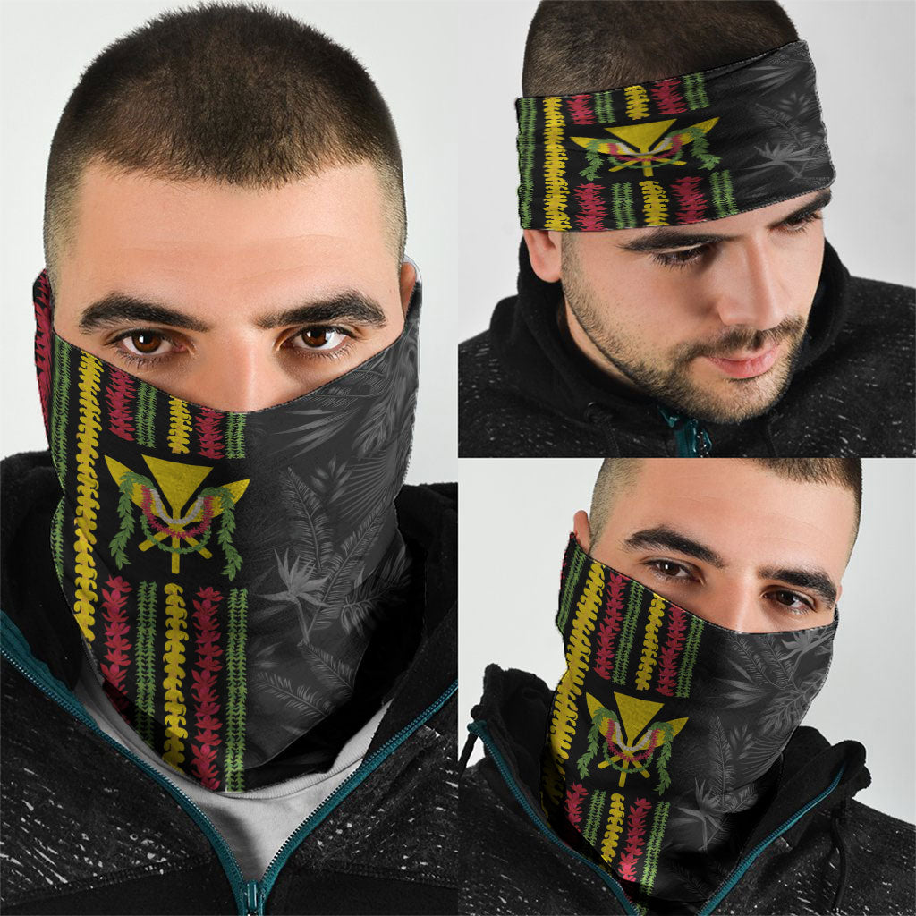 Hawaii Lei Kanaka Maoli Flag Neck Gaiter Tropical Vibes