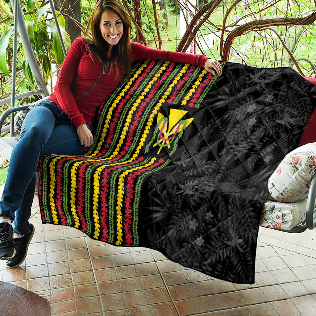 Hawaii Lei Kanaka Maoli Flag Quilt Tropical Vibes