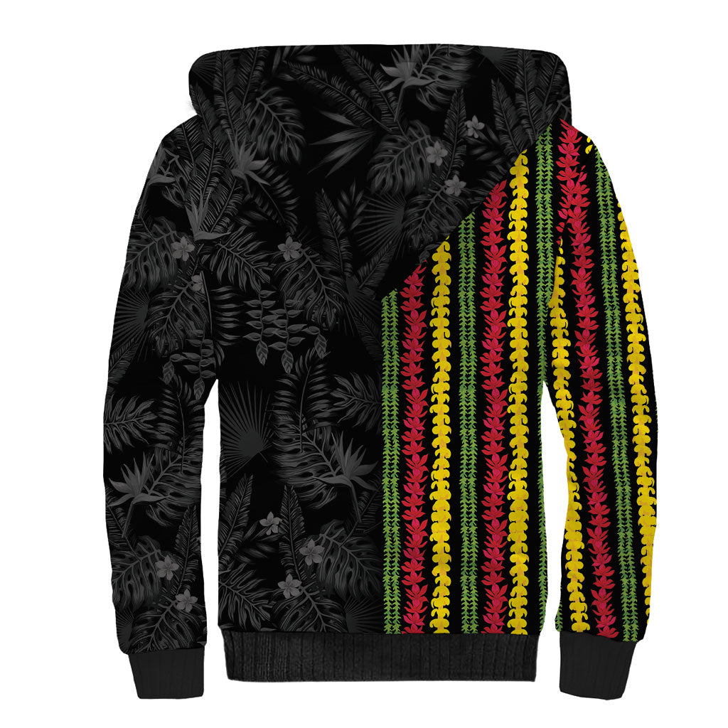 Hawaii Lei Kanaka Maoli Flag Sherpa Hoodie Tropical Vibes