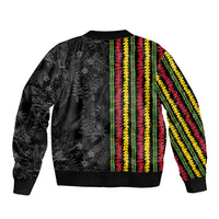 Hawaii Lei Kanaka Maoli Flag Sleeve Zip Bomber Jacket Tropical Vibes