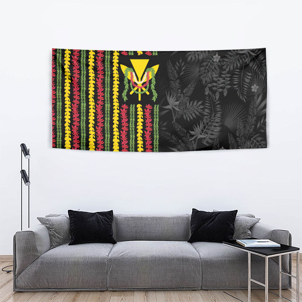 Hawaii Lei Kanaka Maoli Flag Tapestry Tropical Vibes