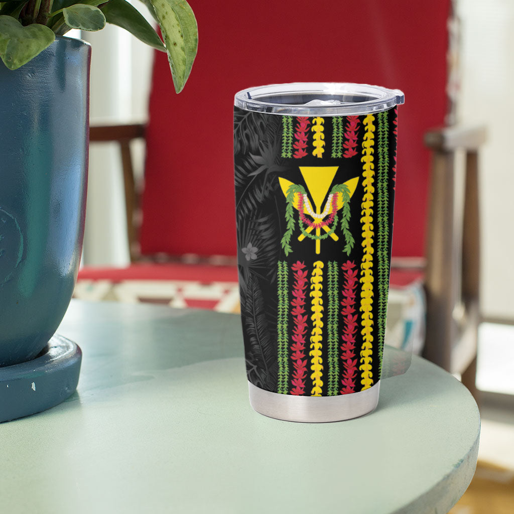 Hawaii Lei Kanaka Maoli Flag Tumbler Cup Tropical Vibes