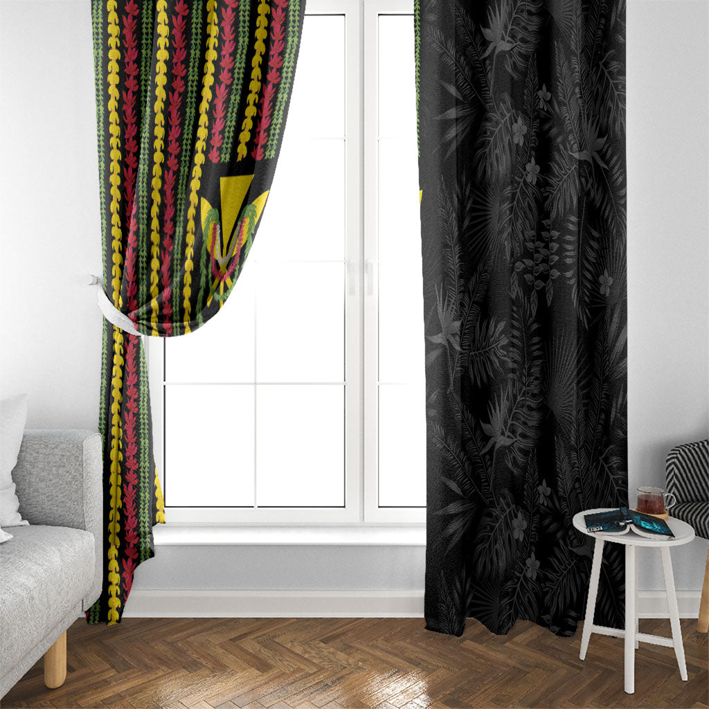 Hawaii Lei Kanaka Maoli Flag Window Curtain Tropical Vibes