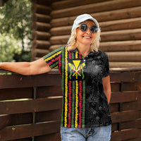 Hawaii Lei Kanaka Maoli Flag Women Polo Shirt Tropical Vibes