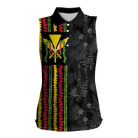 Hawaii Lei Kanaka Maoli Flag Women Sleeveless Polo Shirt Tropical Vibes