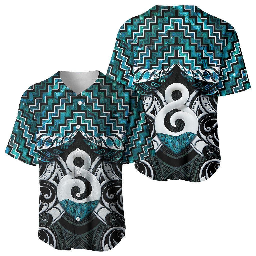 New Zealand Maori Baseball Jersey Poutama Pikorua - Single Twist Paua Shell