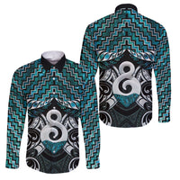 New Zealand Maori Family Matching Long Sleeve Bodycon Dress and Hawaiian Shirt Poutama Pikorua - Single Twist Paua Shell
