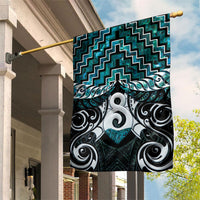 New Zealand Maori Garden Flag Poutama Pikorua - Single Twist Paua Shell