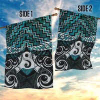 New Zealand Maori Garden Flag Poutama Pikorua - Single Twist Paua Shell